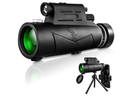 Telescopio monocular 12x50 para adultos HD de alta potencia FMC con prisma BAK4, resistente al agua, color negro Gusshious