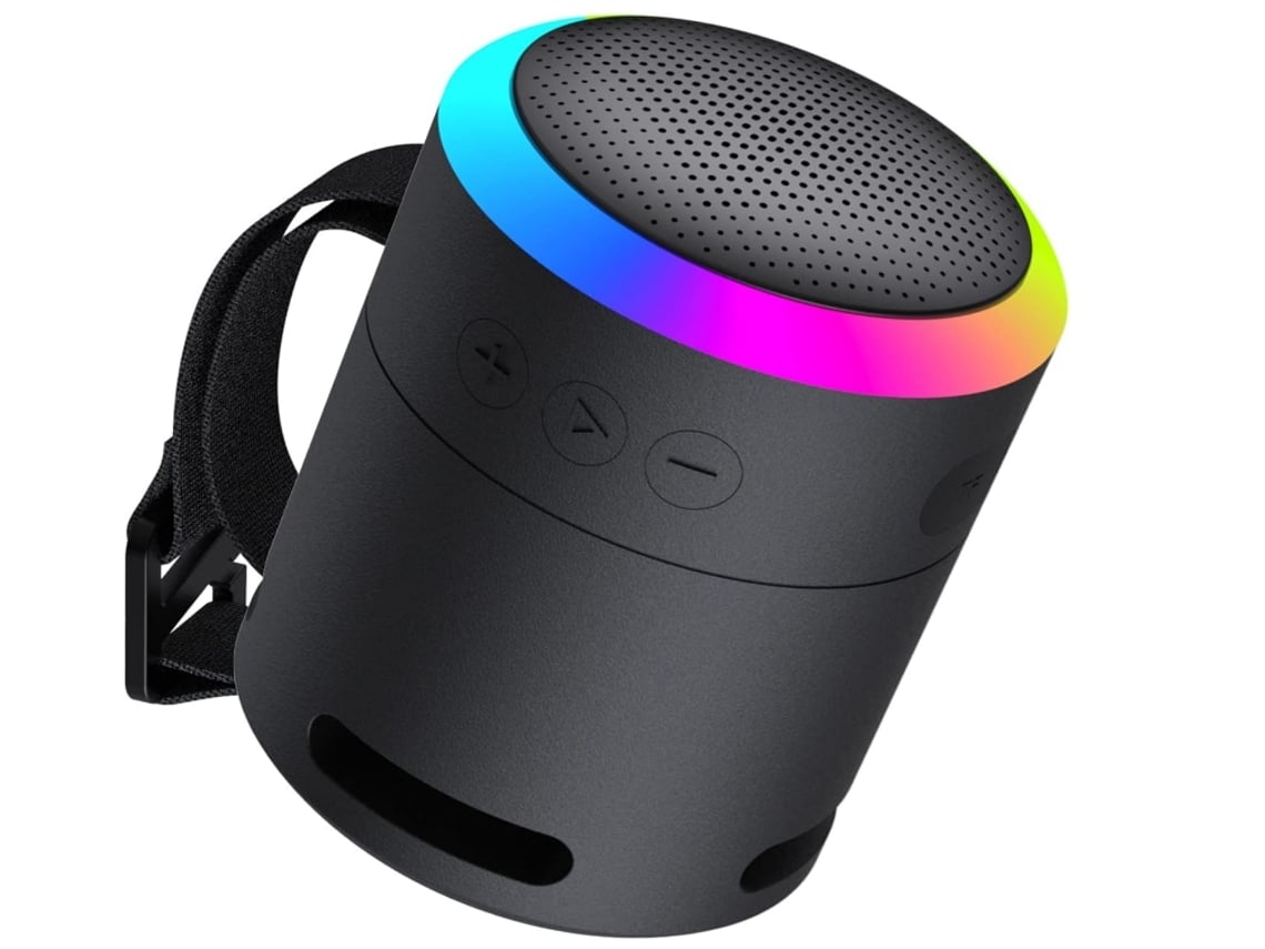 Altavoz Bluetooth impermeable Chennnls IPX6 con luz RGB, apto para exteriores, barbacoas y viajes, color negro