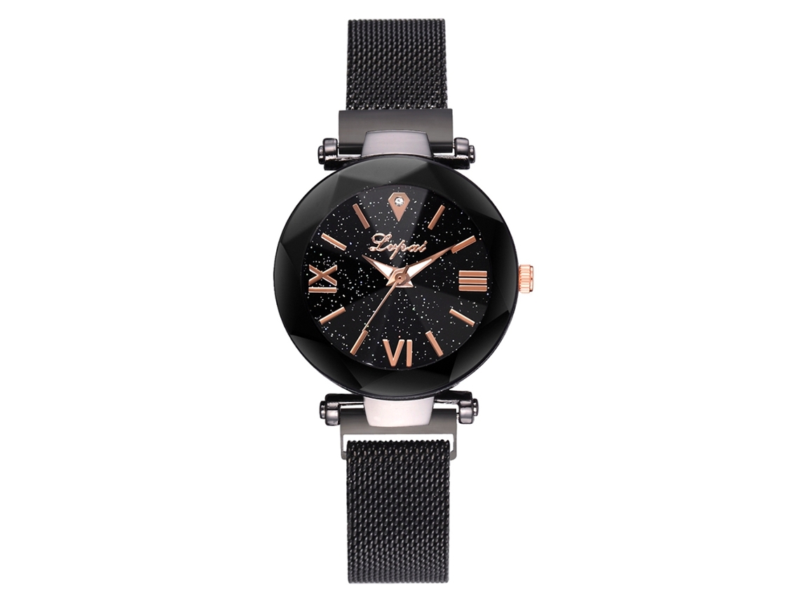 Reloj De Pulsera De Cuarzo Para Mujer Con Correa De Aleación Y Diseño De Cielo Estrellado Con Diamantes De Imitación.