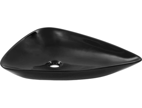 Lavabo VIDAxL de Cerámica Triangular Negro 645x455x115 mm
