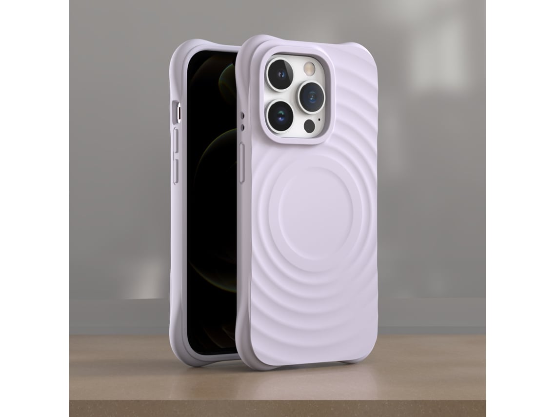(morado, Iphone 15) Funda Magnética Para Iphone, Cobertura Total Con Silicona Líquida.