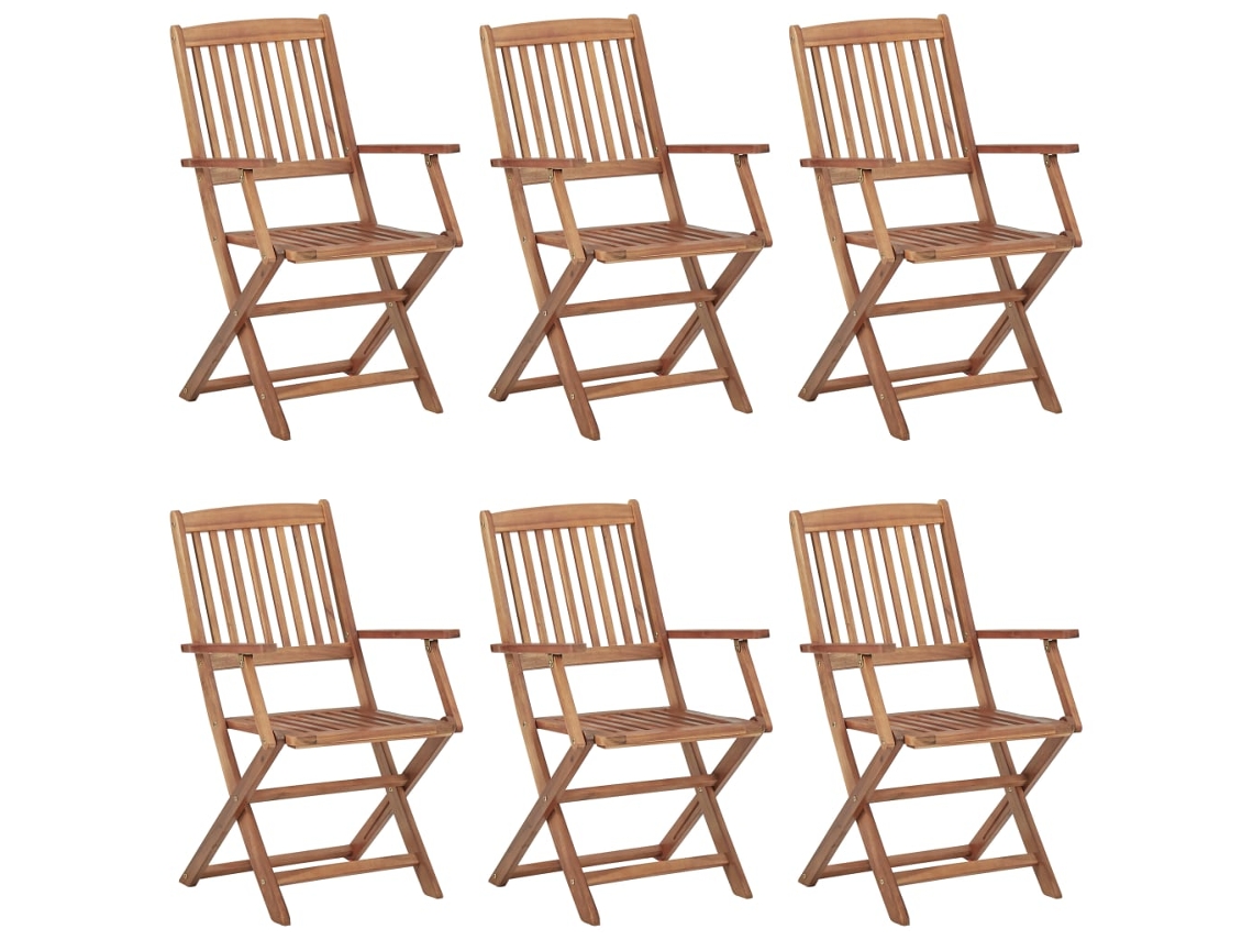 Maison Exclusive - Sillas De Jardín Plegables 6 Uds Y Cojines Madera Maciza Acacia