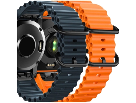 Correa Ocean Waves para Garmin Fenix 7 Pro Solar Azul y Naranja Pack 2X VEANXIN