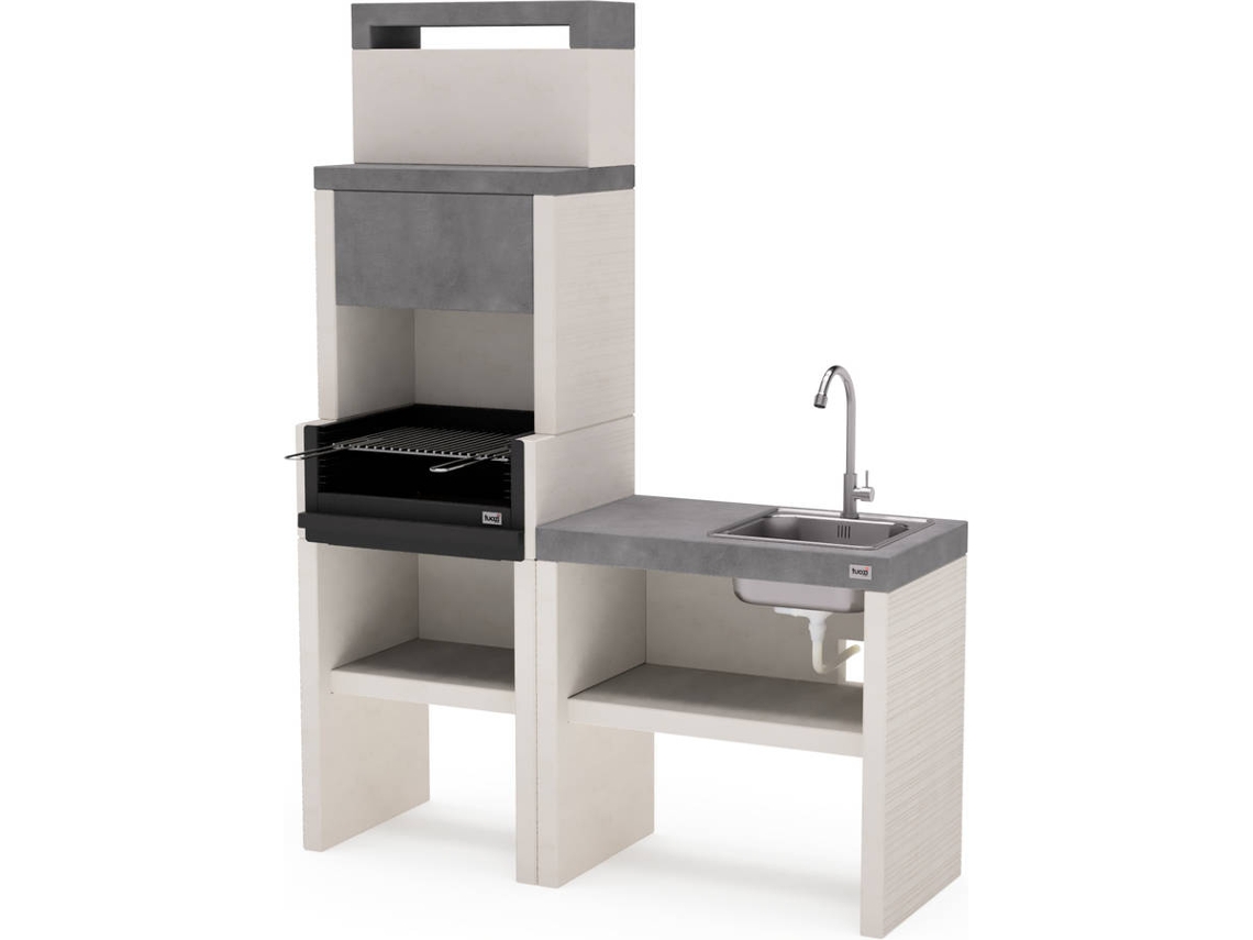 Conjunto modular de barbacoa TUOZI con fregadero y grifo Venit Flex (137 x 47 x 185 cm)