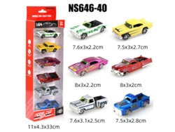 (6 Coches) Mini Coches Deslizantes De Metal Fundido A Presión A Escala 1/64, Juguetes Para Niños