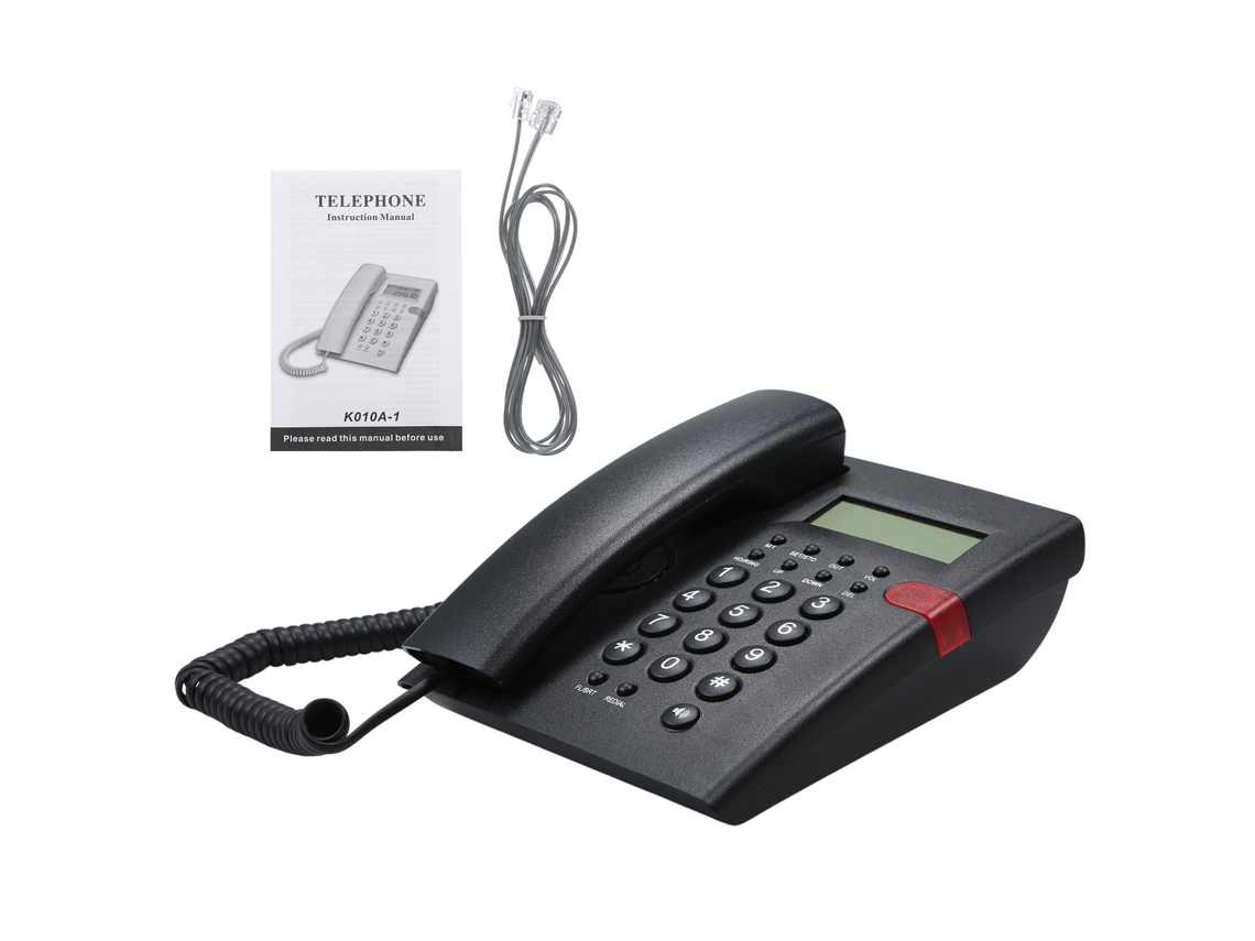 Telefone Fixo Sem Bateria De Mesa Com Identificação De Chamadas Preto (linha Telefônica Eua)