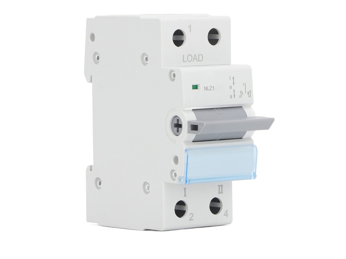 Conmutador De Transferencia Manual De Doble Potencia 1p 125a 230vac Para Hogar, Montaje En Rail Din Con Interbloqueo Unilateral