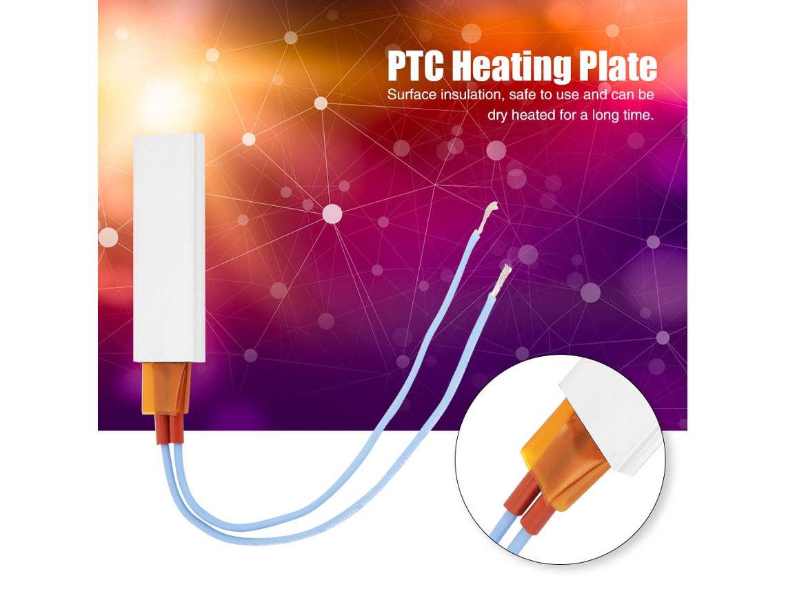 Resistencia PTC en placa con cubierta de aluminio, 24 V, 120 ℃, termostática