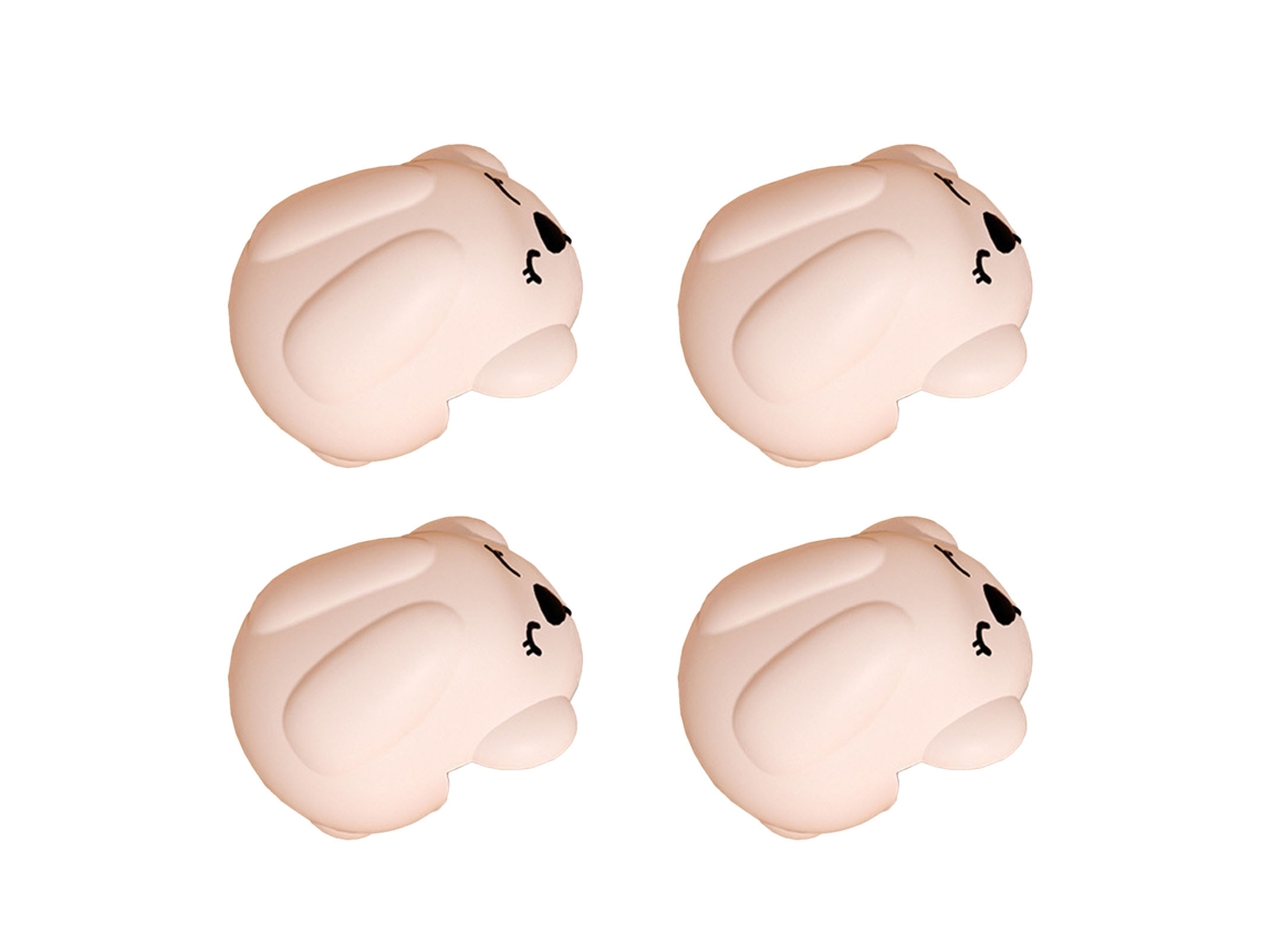 4 Protectores De Esquina De Silicona Para Muebles Con Diseño De Conejito De Dibujos Animados Para Bebés (rosa), Seguridad Para Muebles (4 Unidades)