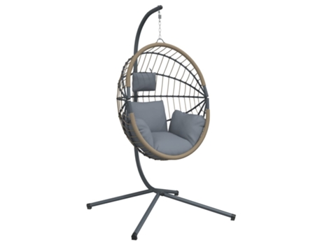 Silla Colgante Huevo VIDAXL Gris Ratán
