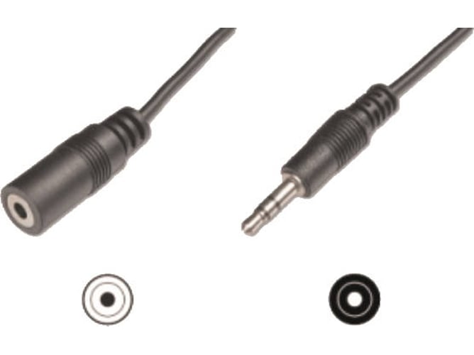 Cable Audio M-CAB (Jack 3.5 mm - 3 m - Negro)