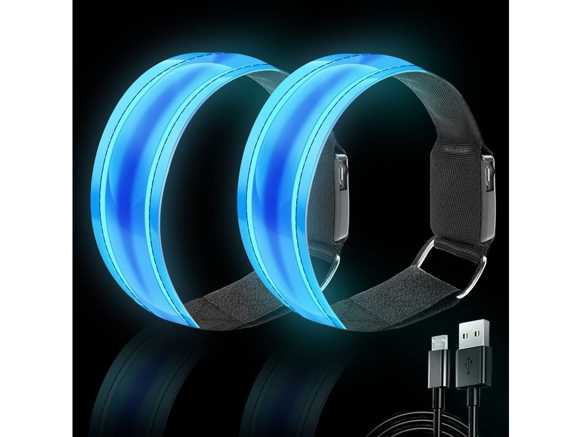 Pulsera Led Recargable De Alta Visibilidad | Equipamiento Reflectante Para Correr, Montar En Bicicleta Y Hacer Senderismo.