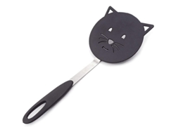 2026-31652-espátula De Wok Pequeña Resistente Al Calor Forma De Gatito Nylon Turner Negra