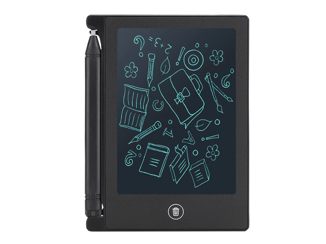Tablet De Escrita Lcd 4.5 Polegadas Ultra Fina Para Crianças Quadro De Desenho E Escrita Preto