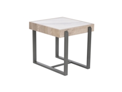 Mesa auxiliar HOME ESPRIT Blanco Gris Natural Metal 50 x 50 x 50 cm