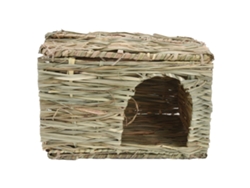 Casa Plegable De Paja Para Conejos, Jaula Natural Cómoda, Refugio Para Animales Pequeños.
