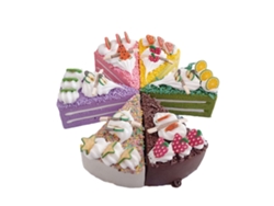 Ats-6 Piezas Mini Tarta Artificial De Pu Rebanada Falsa Modelo De Postre Decorativo Para Cocina Panadería