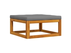Maison Exclusive - Reposapiés con cojín, gris oscuro, madera maciza de acacia.
