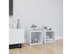 Estantería/Muebles de TV 2 Pzs 37X35X37 Cm Derivados de Madera Blanco