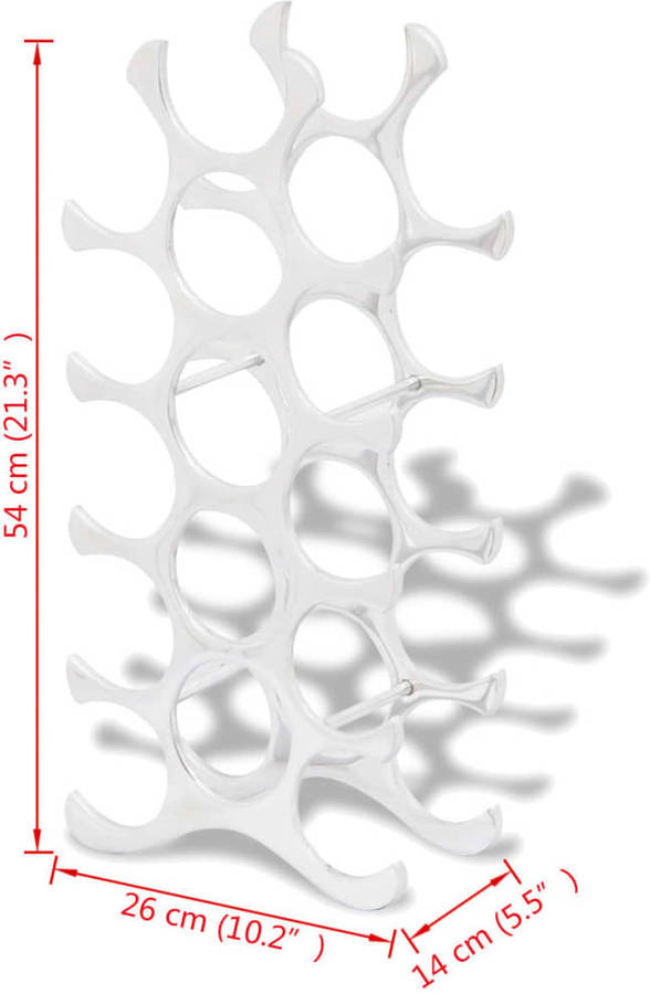Botellero Para 15 de aluminio plateado vidaxl bodega vidaxlsoporte pie vino con