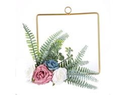 2026-guirnalda De Flores Artificiales Para Bodas Y Hogar Decoración De Pared Techo Geométrico De Hierro Sph-5637