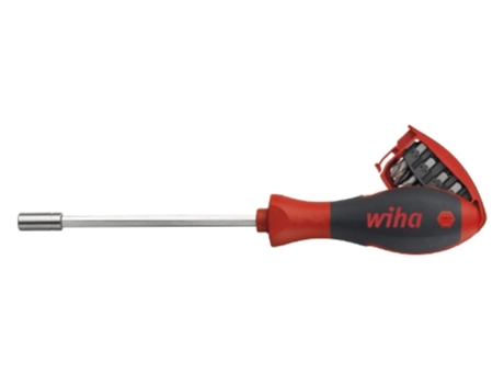WIHA Destornillador con cargador magnético en surtido con 8 bits, de 1/4" en blíster (33007)