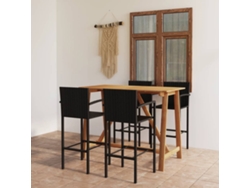 Juego de bar de jardín negro de 5 piezas DKD Home Decor