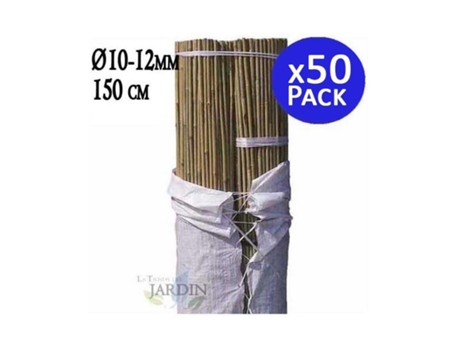 Tutor de Bambu Natural 150 Cm 10-12 Mm Pack 50 Varillas de Bambu Ecologicas para Sujetar Arboles Plantas Y Hortalizas SUINGA