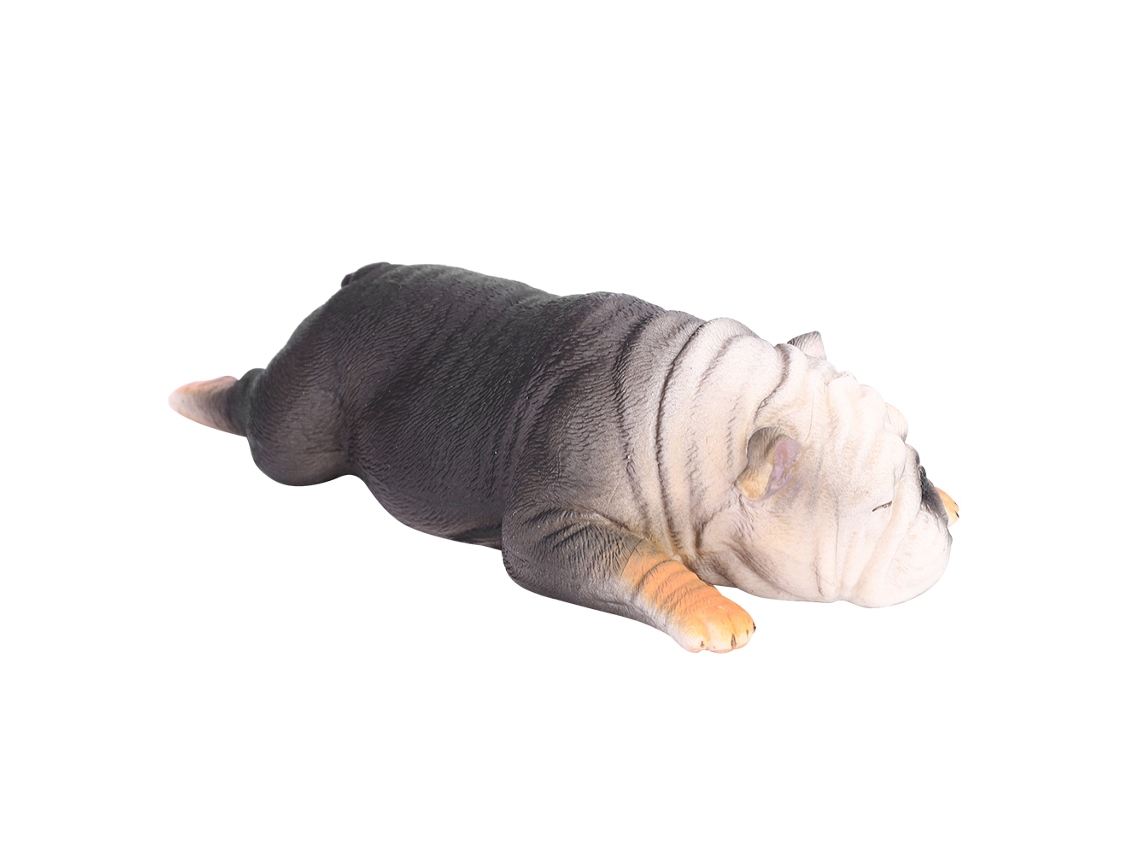 Modelo De Bulldog Inglés Acostado, Juguete De Animal Durmiendo De Alta Simulación, Regalo Para Niños 873