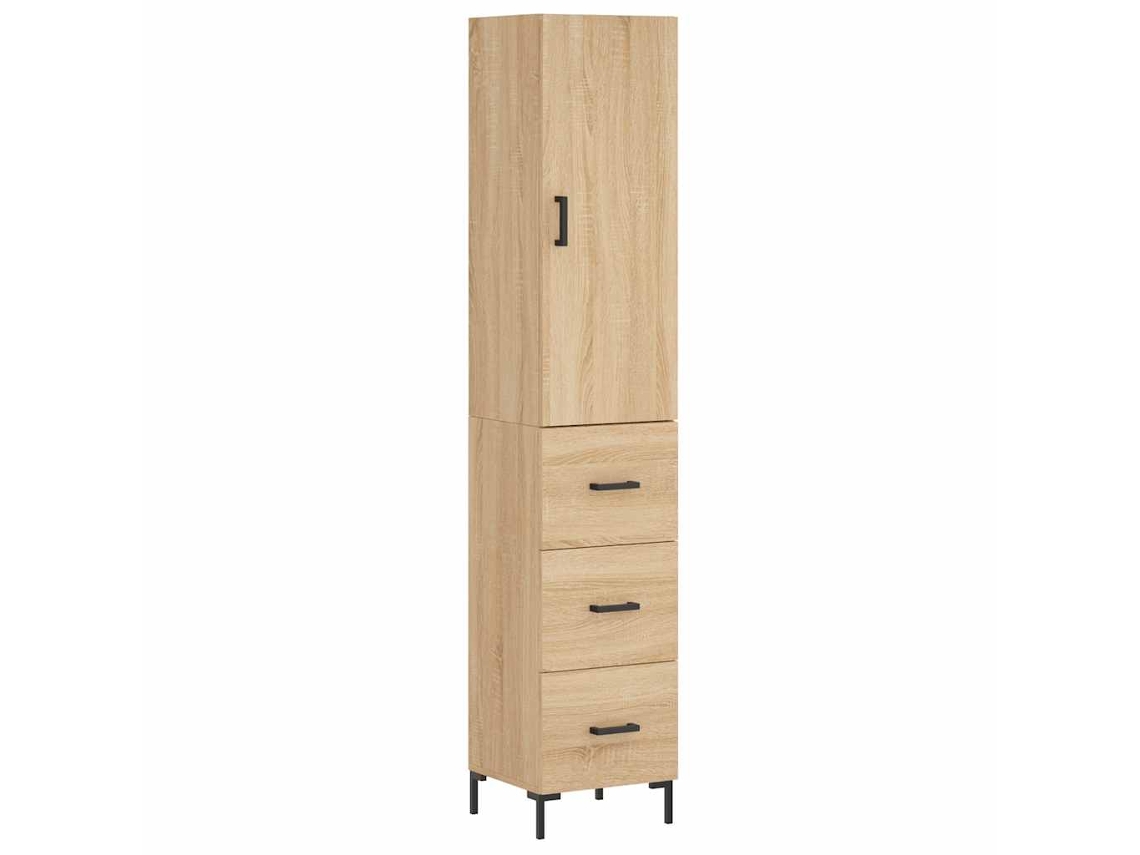 Mueble alto de madera de roble procesado, acabado Sonoma, 34,5 x 34 x 180 cm, MAISON EXCLUSIVE