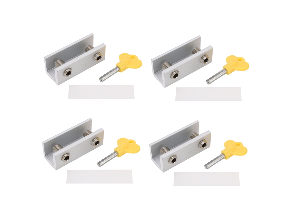 4 Juegos De Cerraduras Ajustables Para Ventanas Correderas De Aleación De Aluminio Con Llave Para Seguridad Vertical Y Horizontal.