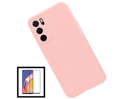 Kit Protector de Cristal Templado 5D Full Cover y Funda Silicona Liquida Oppo Galaxy M52 5G PHONECARE Rosa
