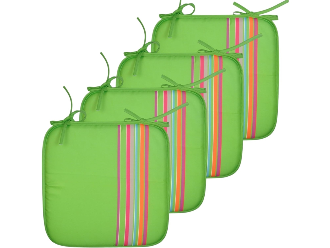Cojines Acolchados para sillas de Cocina, cojin para terraza, jardín, balcón, Comedor. Tamaño 38x38cm. (Verde 4 Pzas) COSHANO