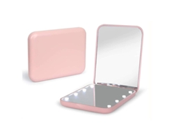 Espejo De Maquillaje Portátil Con Luz Led, Aumento 2x, Compacto, Plegable, Ideal Para Viajes Y Como Regalo.
