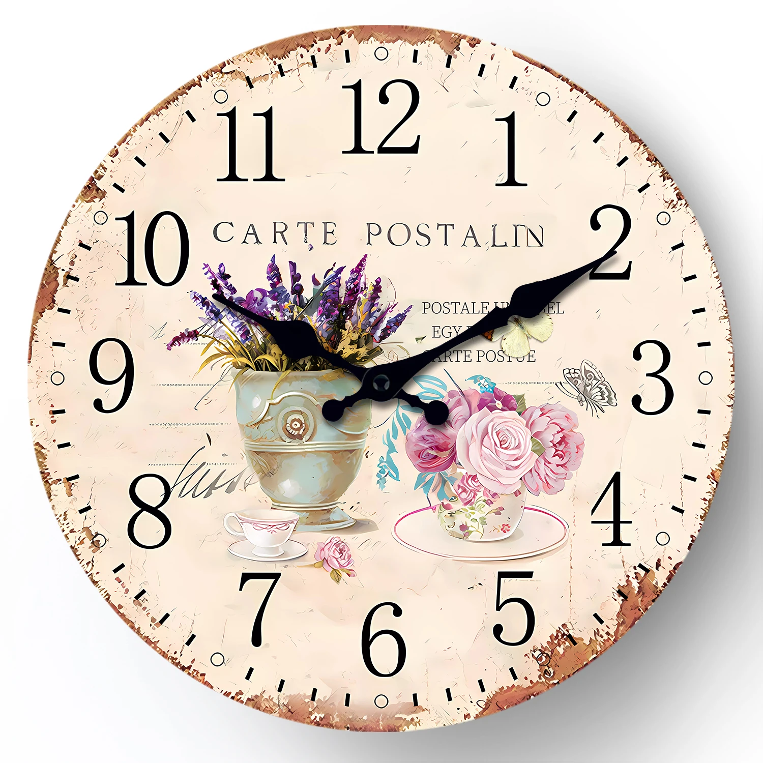 Reloj De Pared De Madera Estilo Europeo Vintage (10 Pulgadas), Reloj De Cuarzo Silencioso