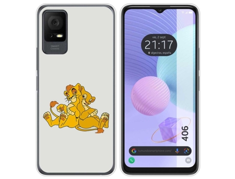 Funda Silicona para TCL 406 diseño Leones Dibujos