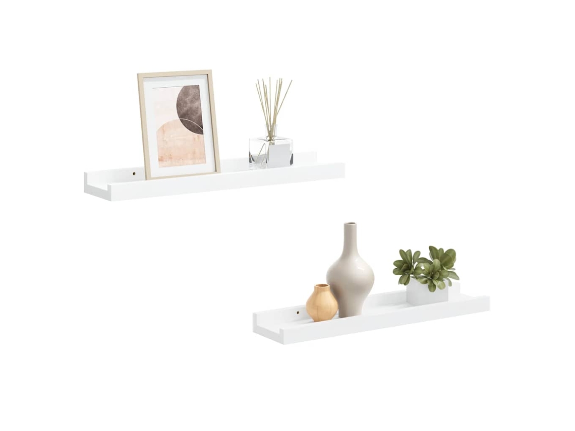 Maison Exclusive - Repisa Para Marcos De Fotos 2 Uds Mdf Blanco 40x9x3 Cm