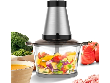 Picadora eléctrica, procesador de alimentos para verduras, carne, frutas, nueces, picadora de alimentos de 2 velocidades con cuchillas afiladas CHR...
