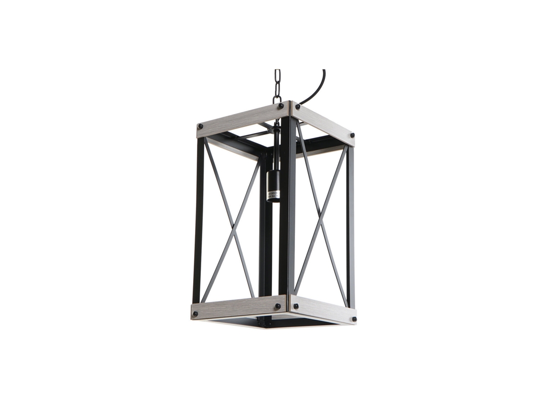 Lampara Techo Metal Metal E27 Marron 25x25x43cm