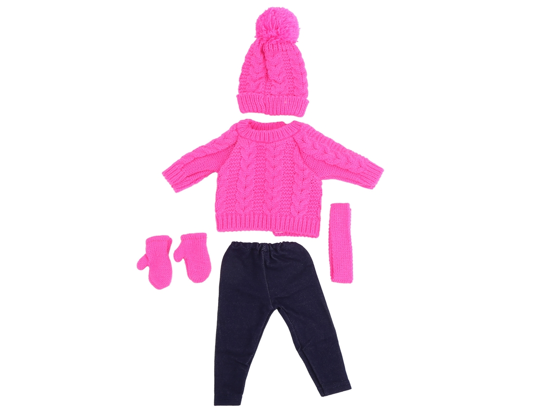 Conjunto De Ropa Para Muñeca Con Suéter, Pantalones, Gorro, Bufanda Y Guantes Para Muñeca De 43 Cm/18 Pulgadas.