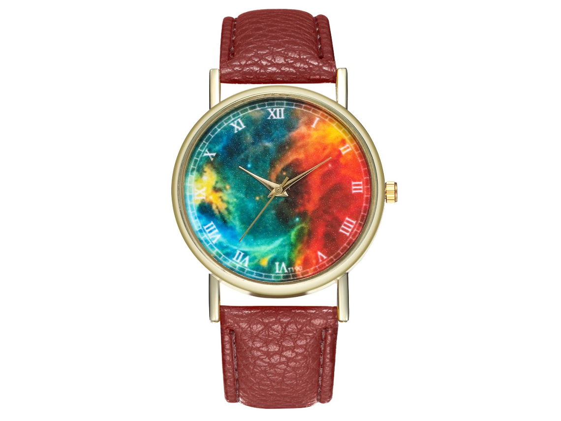 Reloj De Pulsera Unisex Con Correa De Cuero Marrón - Estilo Sencillo Y Elegante