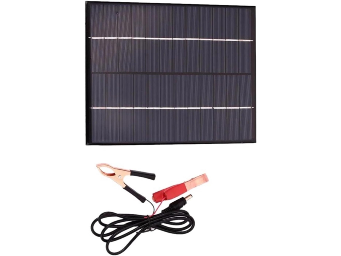 Lote De 2 Paneles Solares De Polisilicio, 5,5 W, 12 V, Con Pinzas Para Batería.