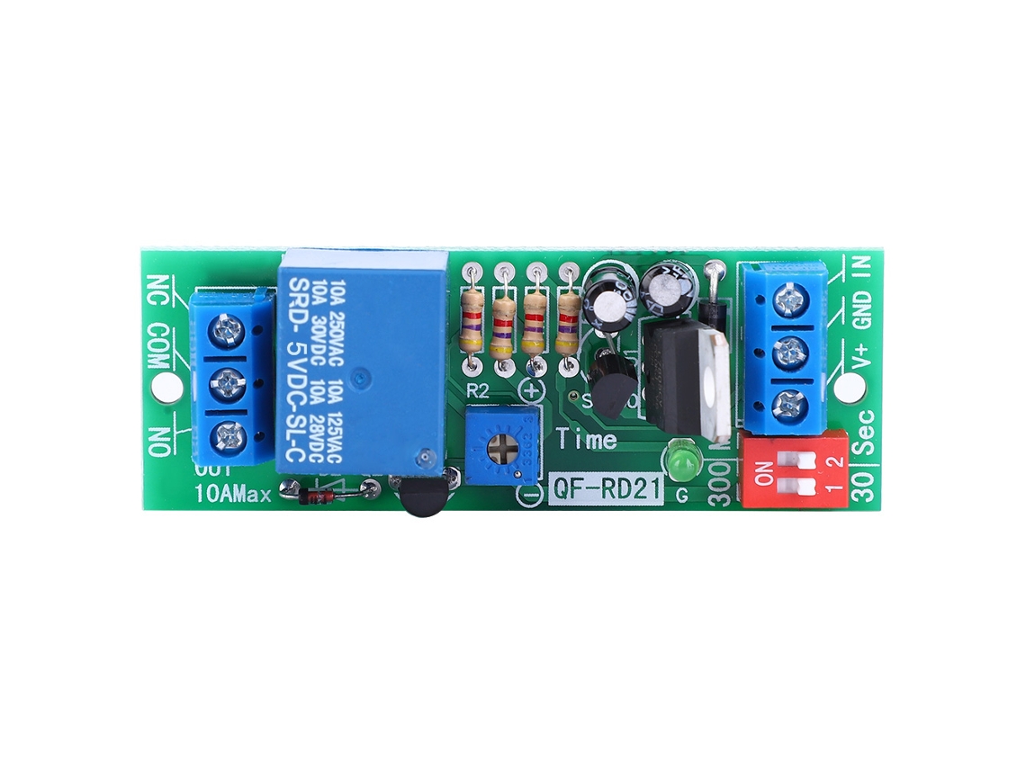 Módulo De Relé Temporizador Rd21n De 5v/12v/24v Y 10a Para Suministros Eléctricos De Ventiladores.