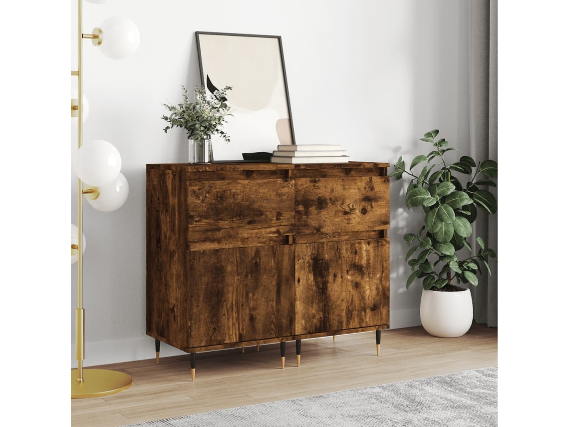 Lovely Home Aparador 2 Pzs 40X35X70 Cm Derivados Madera Roble Ahumado