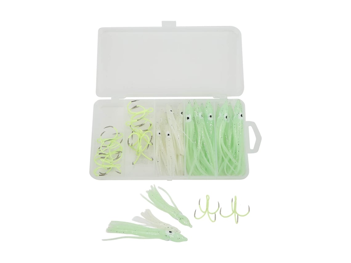 2026rebe-anclas De Pesca Calamar Glow Con 4 Ganchos Luminosos Jig Head Pulpo Bait Hook Talla 18