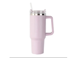 (morado Claro) Taza De Viaje Con Aislamiento De Doble Pared, 40 Oz (1200 Ml) Con Asa Y Pajita