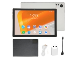 Tableta de 10,1 pulgadas, 8 núcleos, 8 GB de RAM, 256 GB de ROM, WiFi 5G, color plata con cubierta dorada.