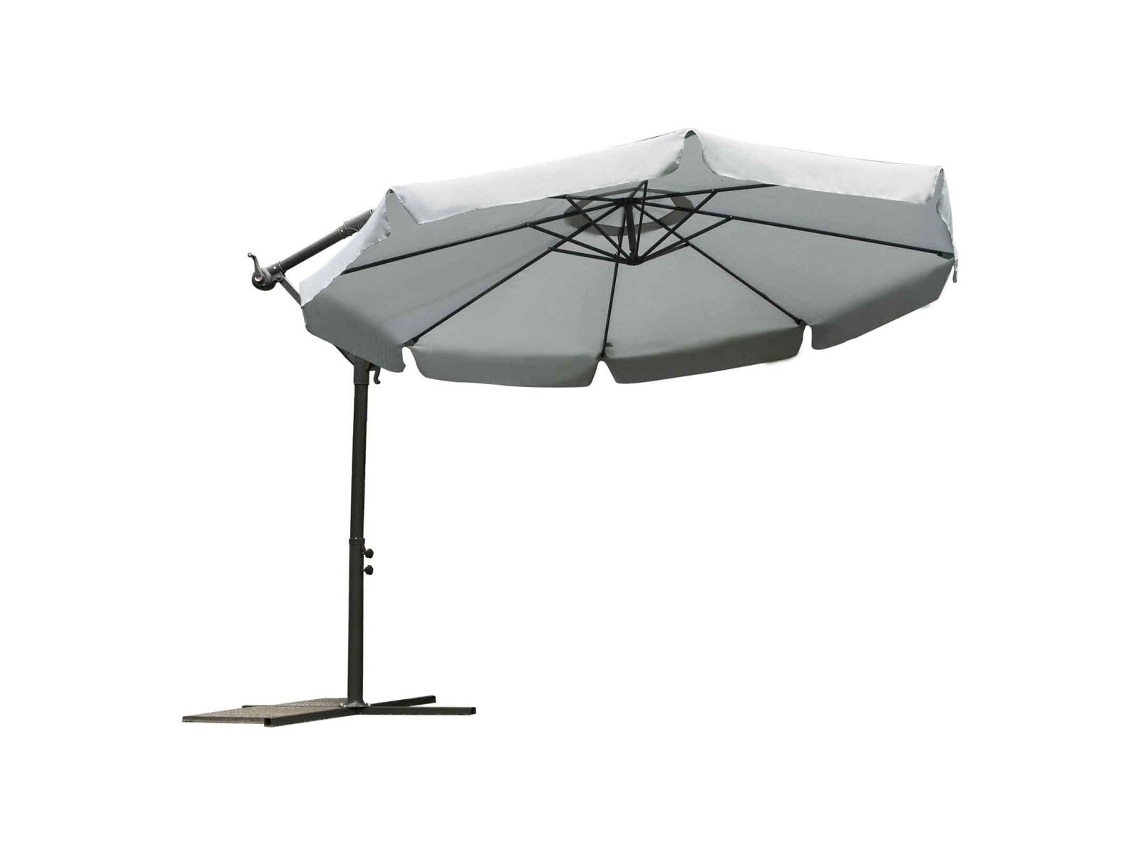 Sombrero de Sol PLONOS Plegable para Jardín 8 Segmentos Gris 350Cm