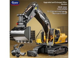 Excavadora Rczmx Z6833yg Rtr 1/14 2.4g 14ch Aleación 3 En 1 Cucharón Garra Taladro Led Sonido 680° Ingeniería Colección Regalo Niños