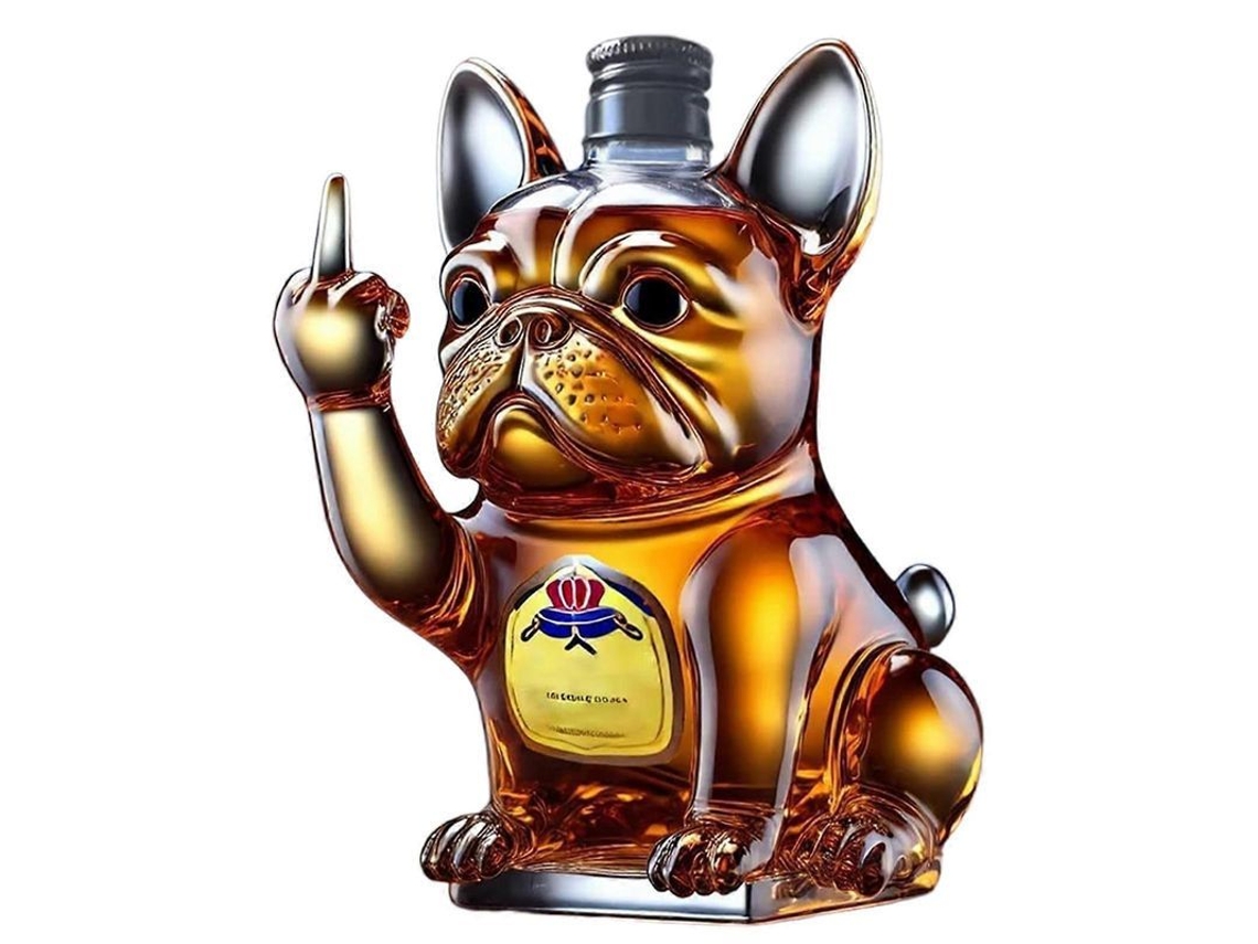 Divertida Jarra De Whisky Con Forma De Bulldog Francés: Un Dispensador De Bebidas Único Para El Bar De Casa Y Los Amantes Del Vino.